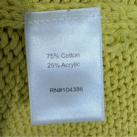 Garnet Hill Polka Dot Sweater Womens Size Small Chartreuse Yellow Knit Cotton - Picture 5 of 10